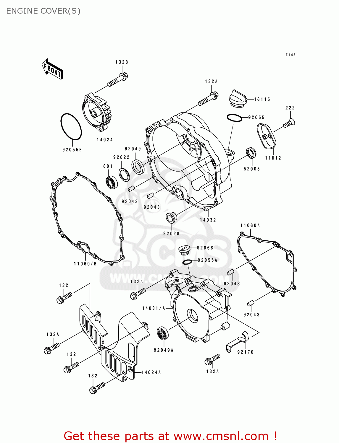 Kawasaki CLUTCH COVER 140321430 Kawasaki CLUTCH COVER 140321430