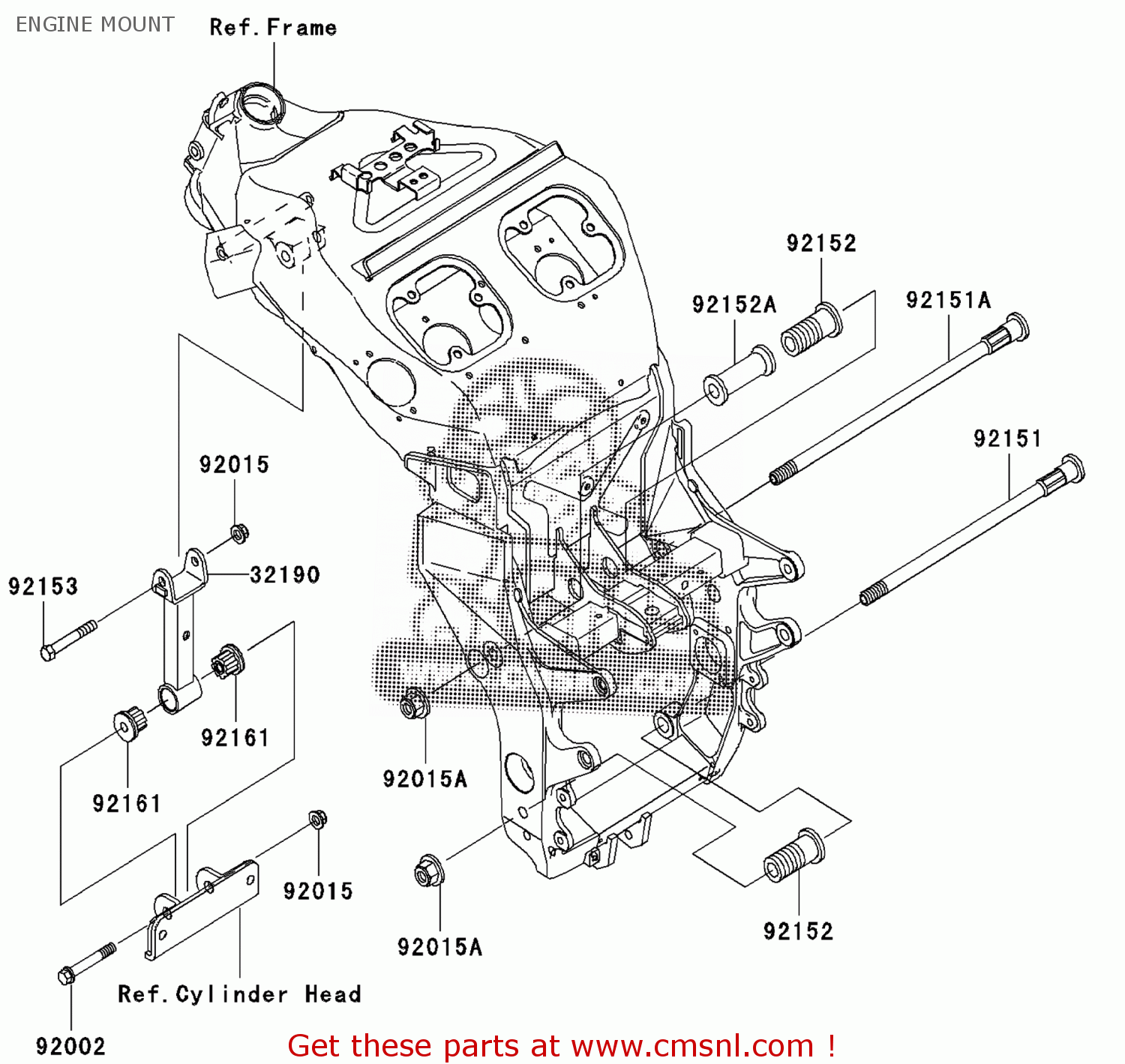 Kawasaki BRACKET-ENGINE,FR,UPP 321901310 Kawasaki BRACKET-ENGINE,FR,UPP 321901310