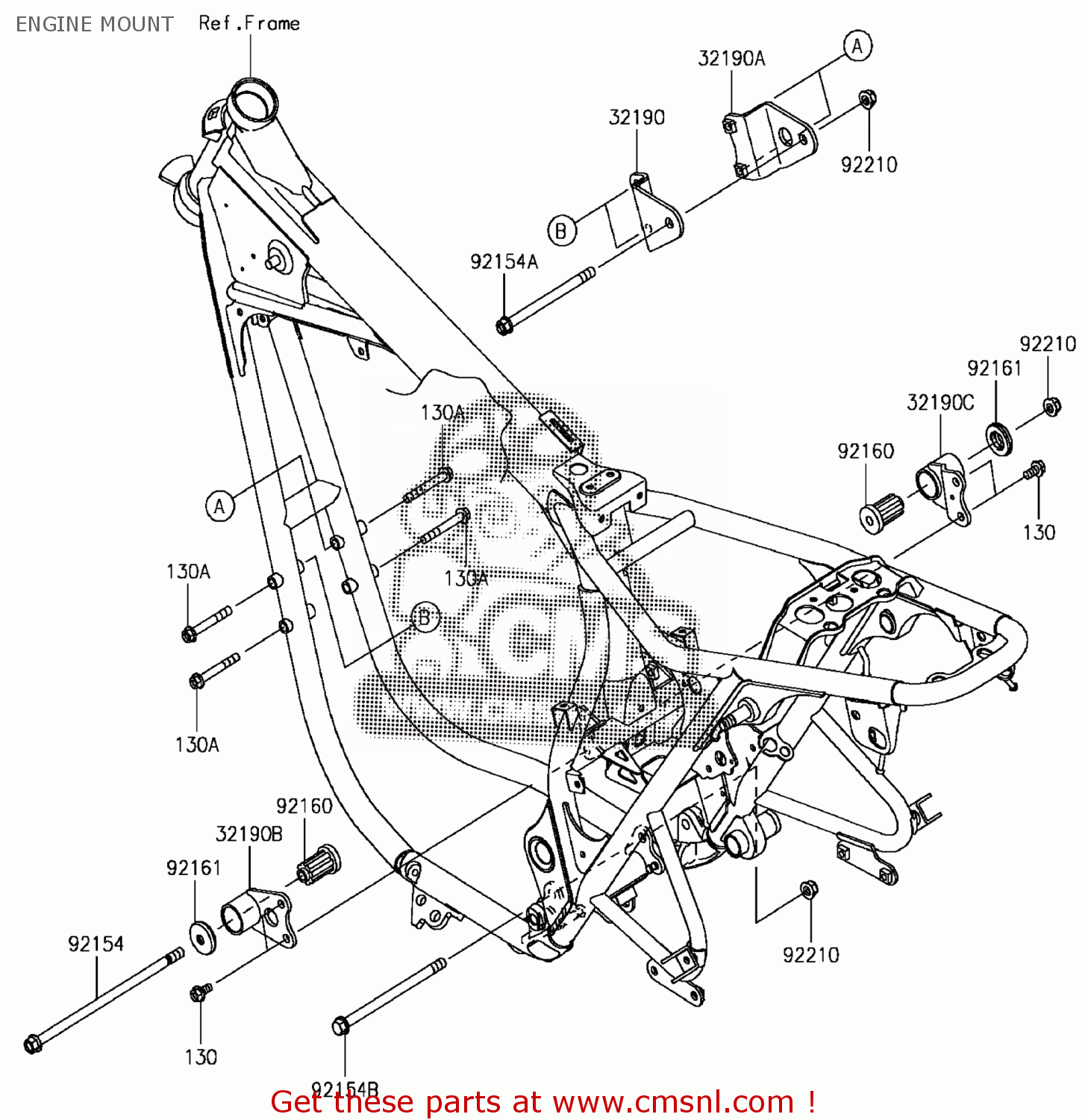 Kawasaki BRACKET-ENGINE,FR,RH 321900474 Kawasaki BRACKET-ENGINE,FR,RH 321900474