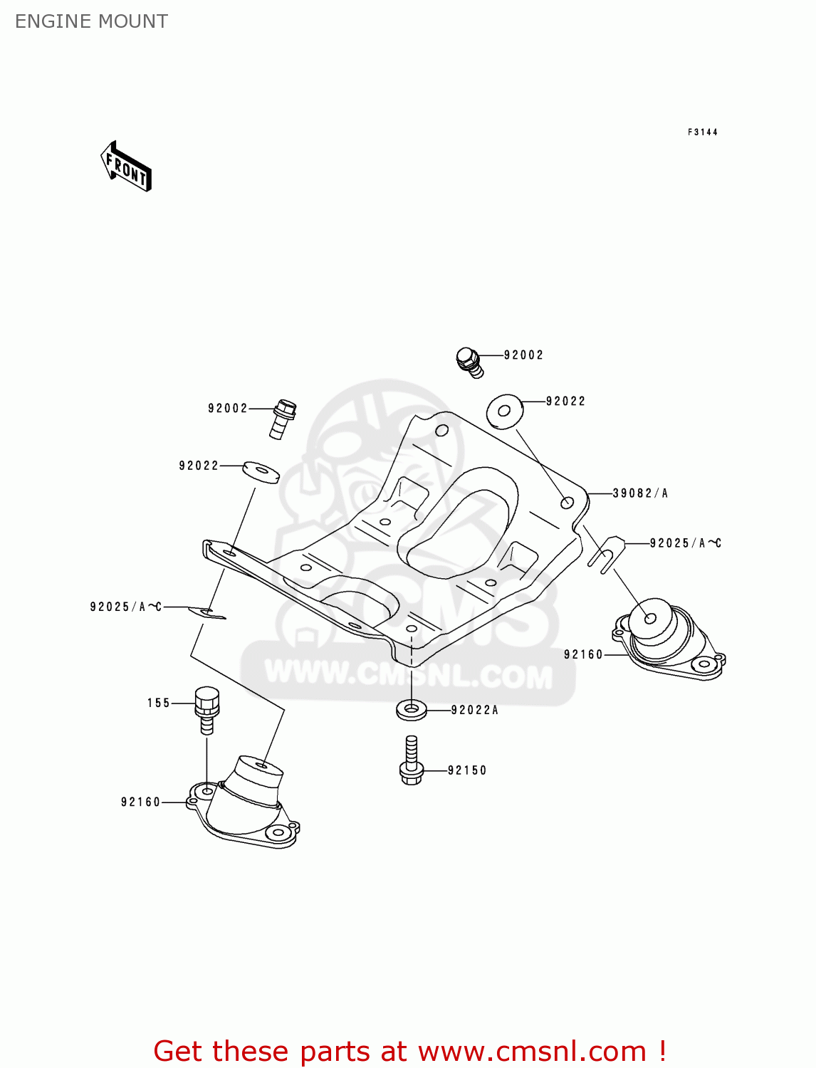 Kawasaki DAMPER,ENGINE MOUNT 921603852 Kawasaki DAMPER,ENGINE MOUNT 921603852