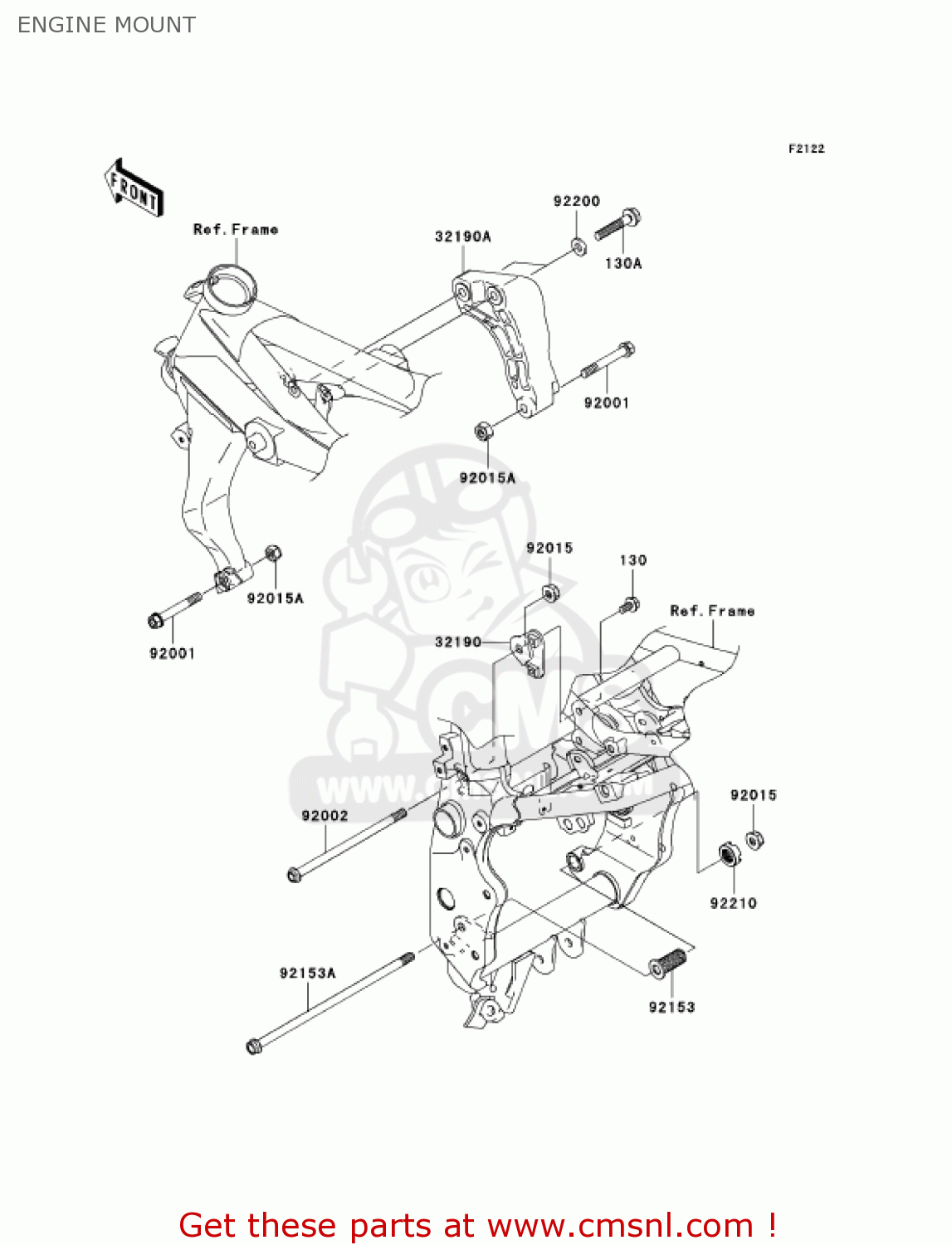 321900009: Bracket-engine,rh,rr, Kawasaki - buy the 32190-0009 at CMSNL