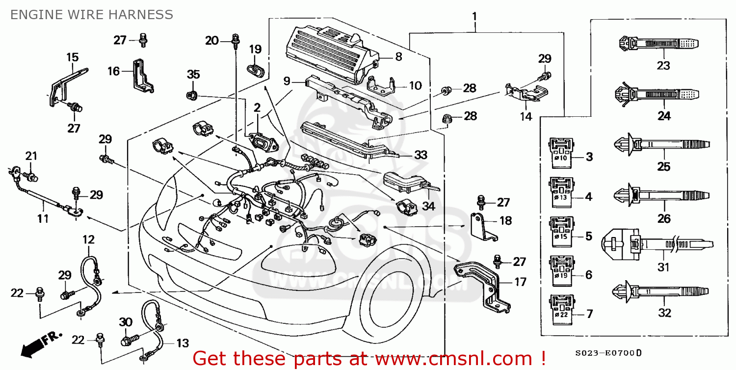 32110P2RA00 Wire Harness, Engine Honda buy the 32110P2RA00 at CMSNL