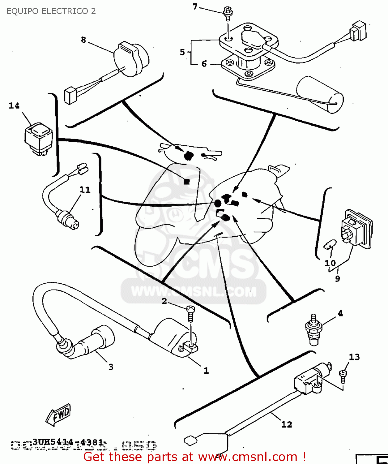 3UHH398020 Front Stop Switch Assy Yamaha buy the 3UHH398020 at CMSNL