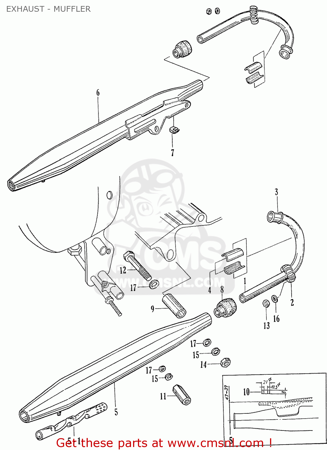 COLLAR, EXHAUST PIPE JOINT for C70 C71 CS71 1958 1959