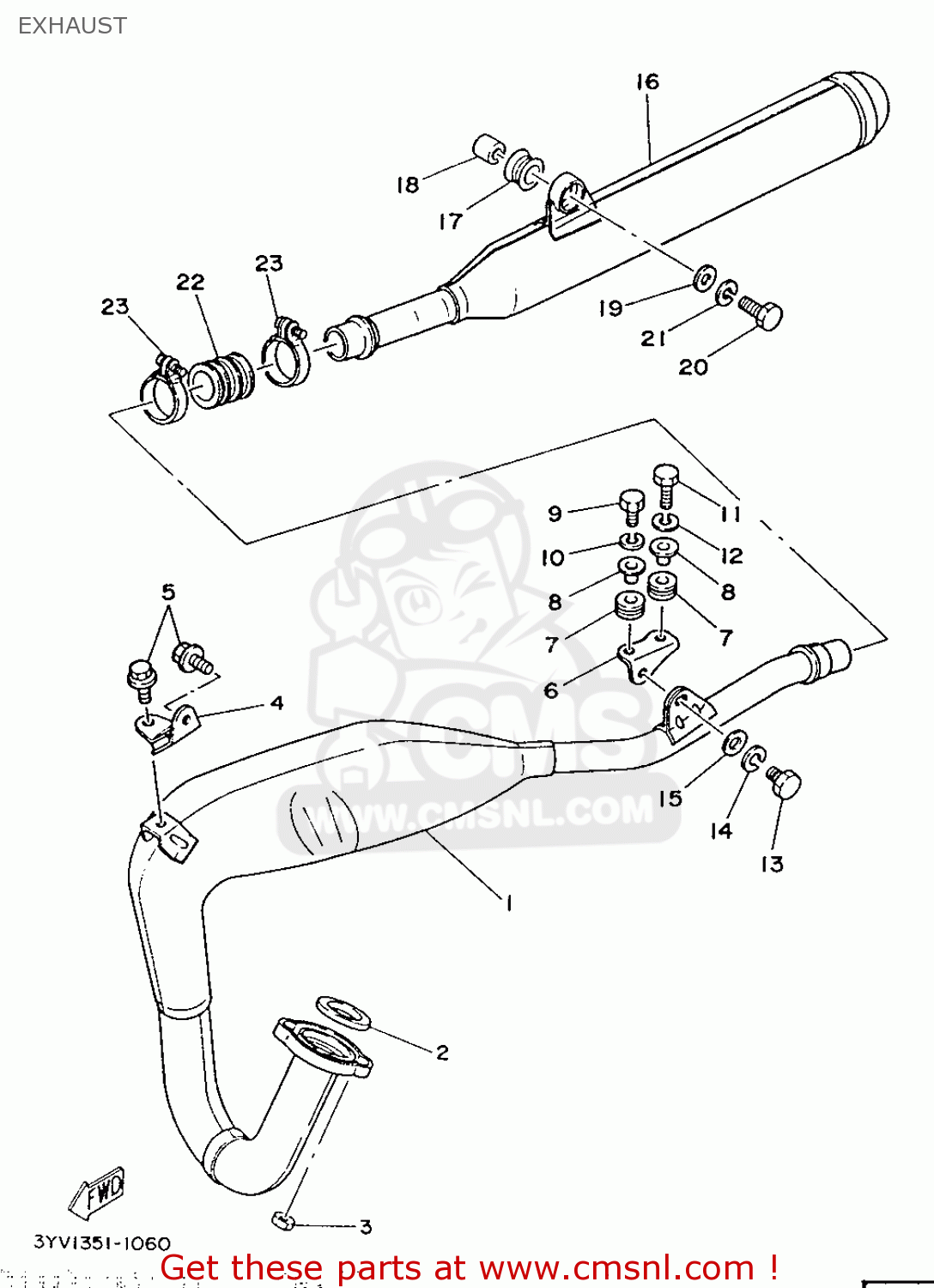 4J31475300: Silencer, Exhaust Yamaha - buy the 4J3-14753-00 at CMSNL