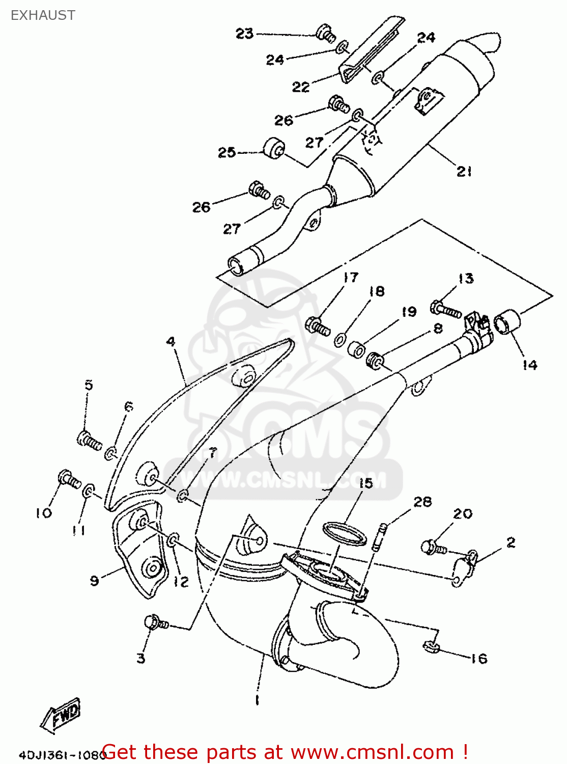 4DJ1475300: Silencer, Exhaust Yamaha - buy the 4DJ-14753-00 at CMSNL