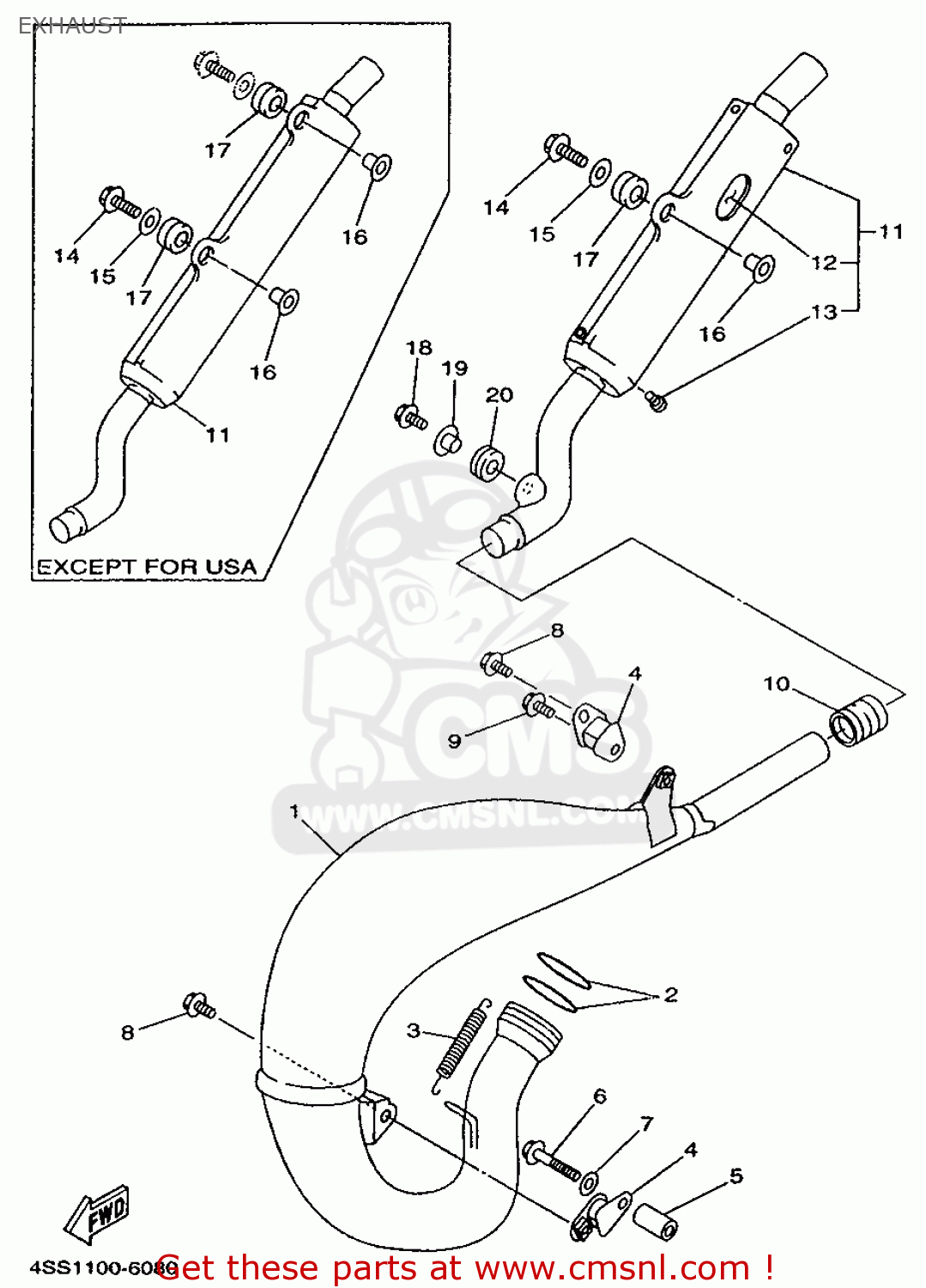 4SS1475310 Silencer, Exhaust Yamaha buy the 4SS1475310 at CMSNL