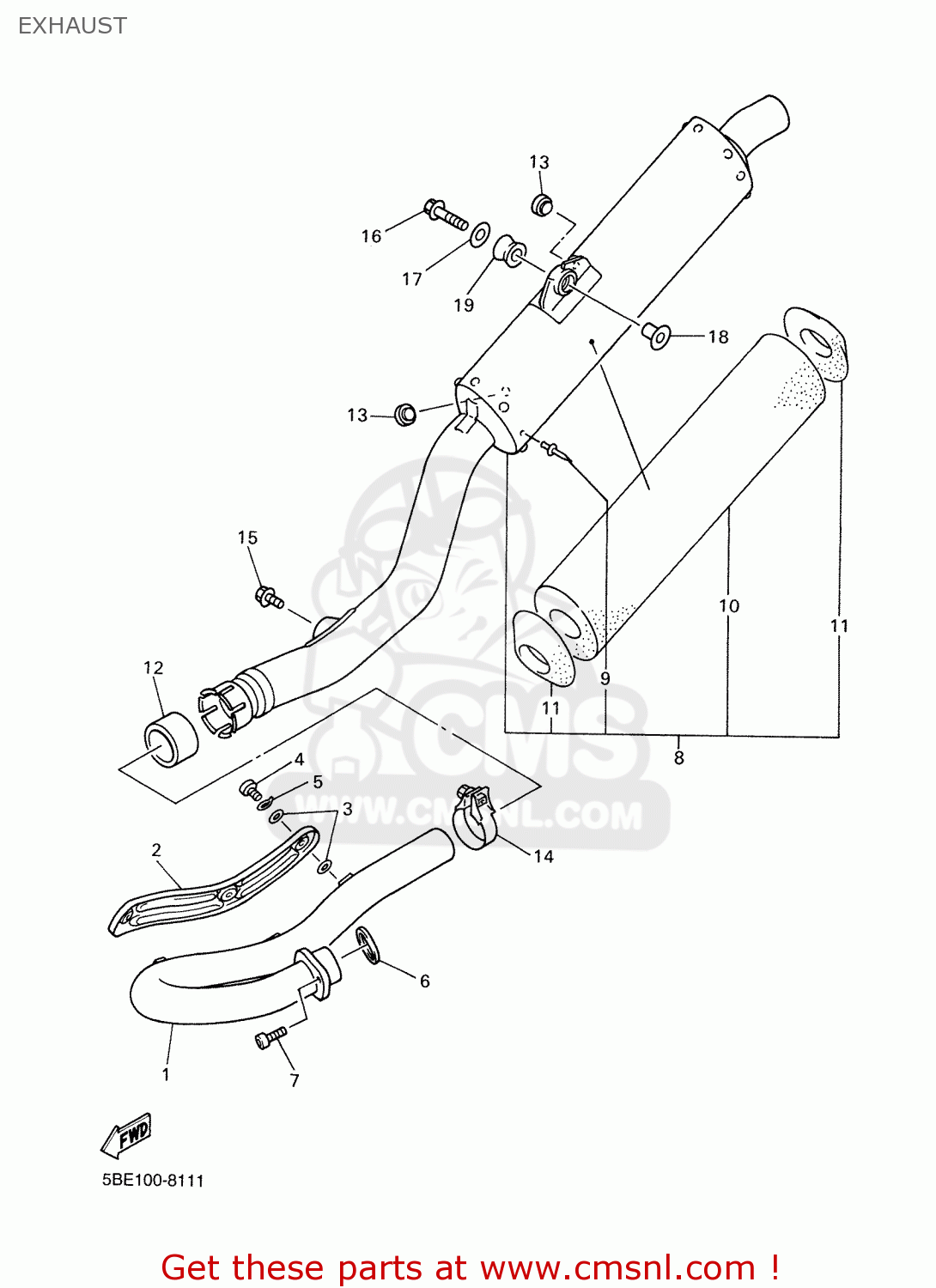 5JG1475310 Silencer, Exhaust Yamaha buy the 5JG1475310 at CMSNL