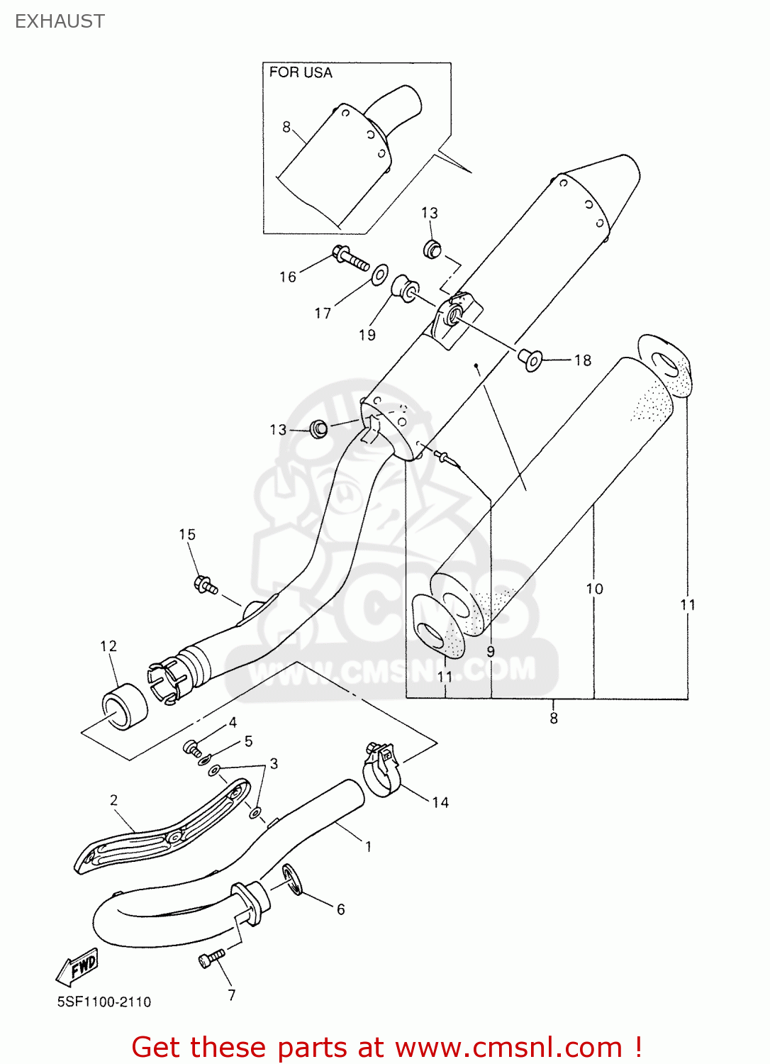 5JG1475360 Silencer, Exhaust Yamaha buy the 5JG1475360 at CMSNL
