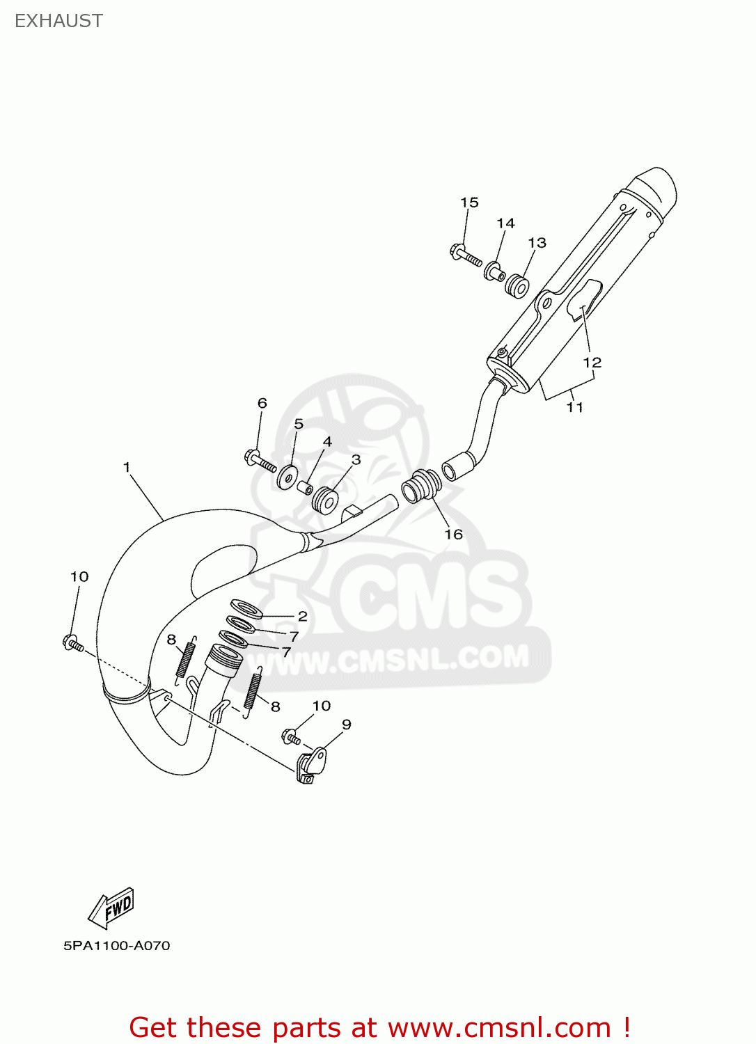 5PA1475300 Silencer, Exhaust Yamaha buy the 5PA1475300 at CMSNL