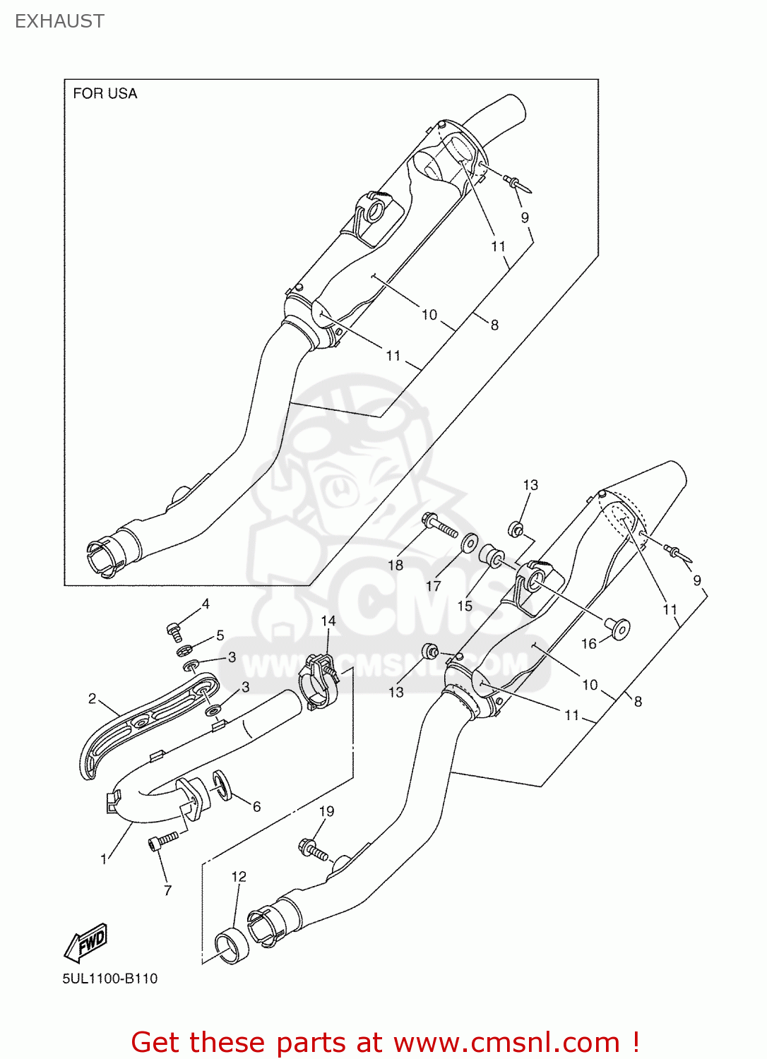 5UL1475310 Silencer, Exhaust Yamaha buy the 5UL1475310 at CMSNL