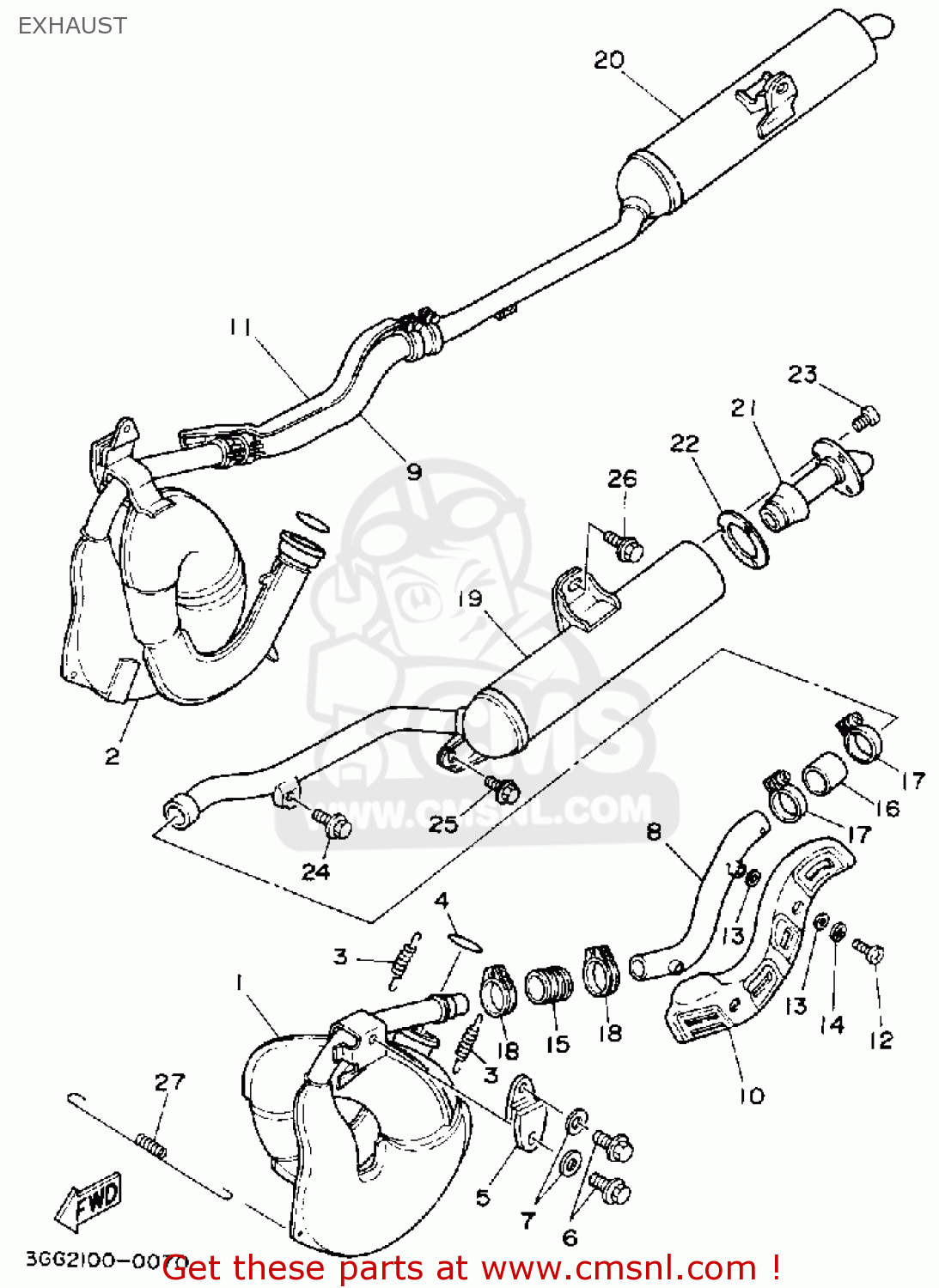 2GU1475301 Silencer, Exhaust Yamaha buy the 2GU1475301 at CMSNL