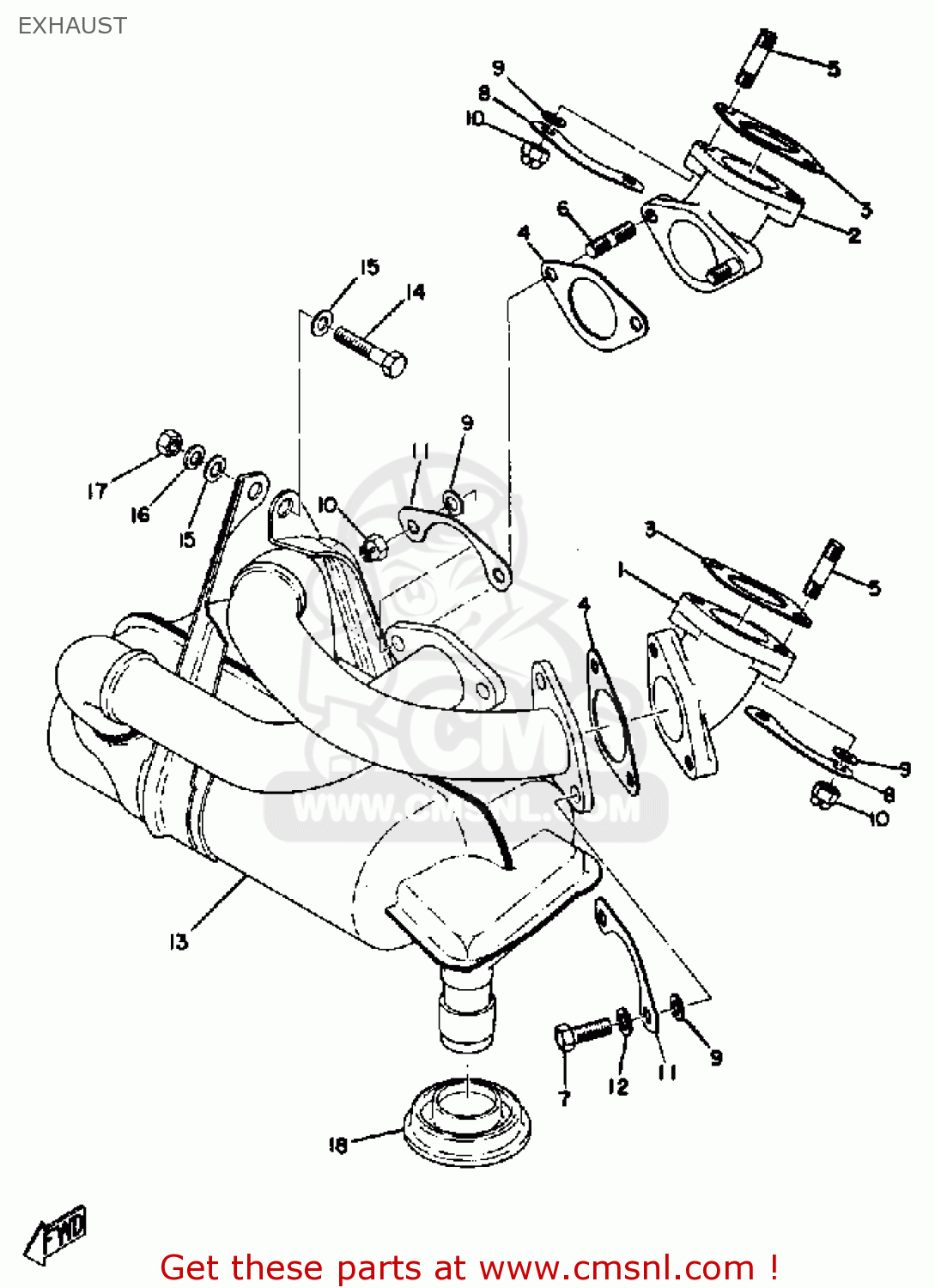 8071461501 Joint,exhaust L Yamaha buy the 807146150100 at CMSNL