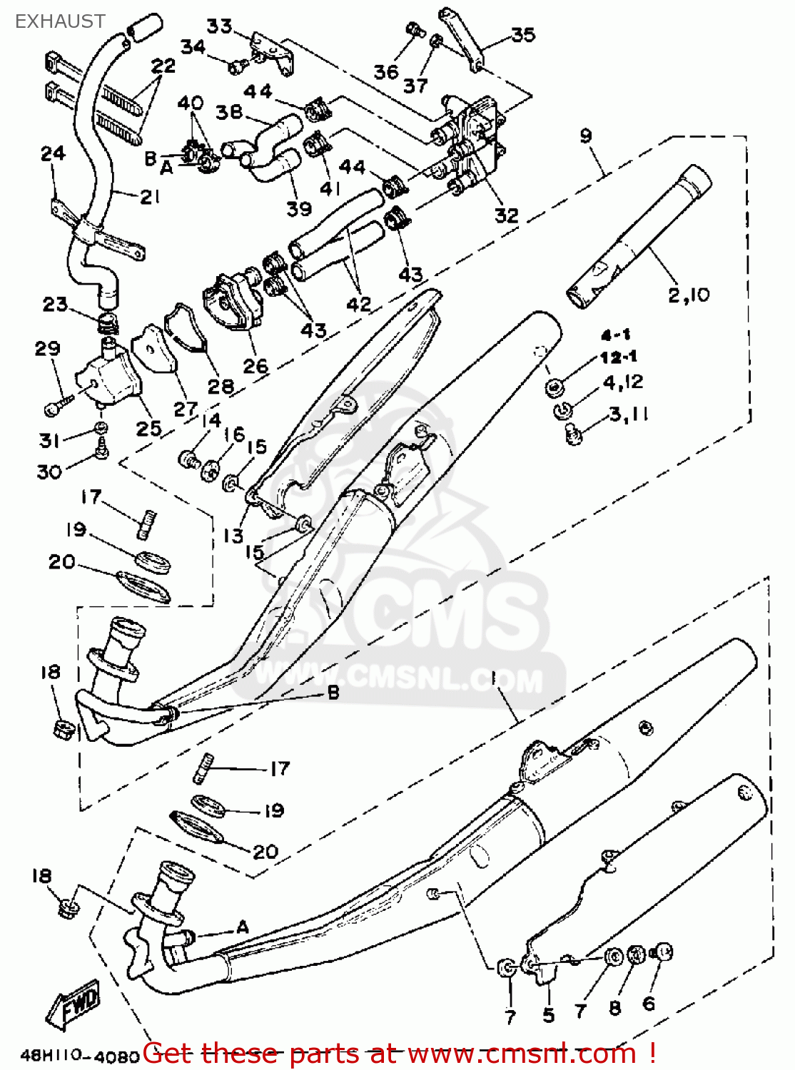 48H1475300: Silencer, Exhaust Yamaha - buy the 48H-14753-00 at CMSNL