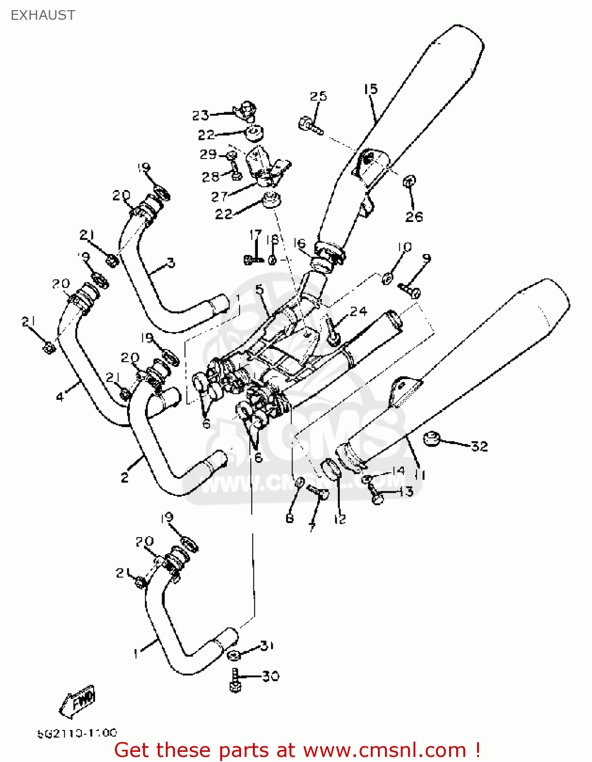 5G21472180 Muffler 2 Yamaha buy the 5G21472180 at CMSNL