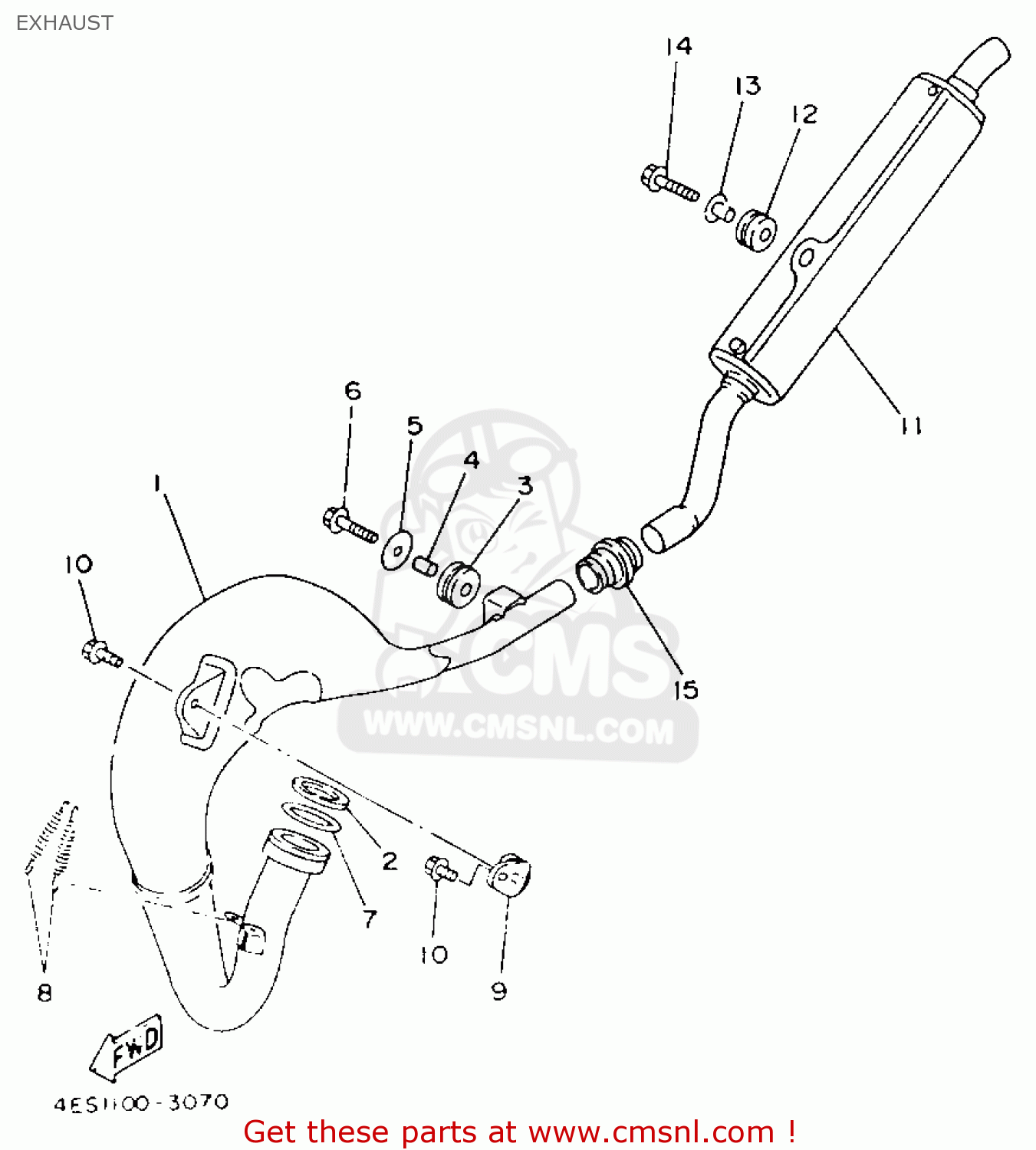 4ES1475300 Silencer, Exhaust Yamaha buy the 4ES1475300 at CMSNL