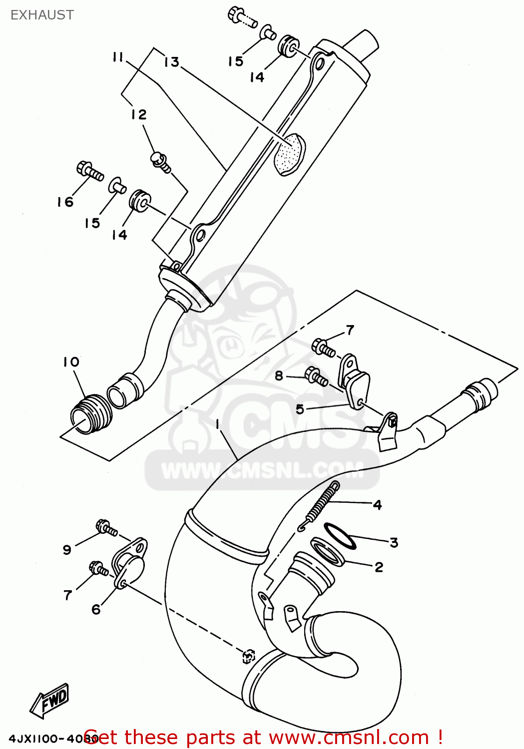 4EW1475302 Silencer, Exhaust Yamaha buy the 4EW1475302 at CMSNL