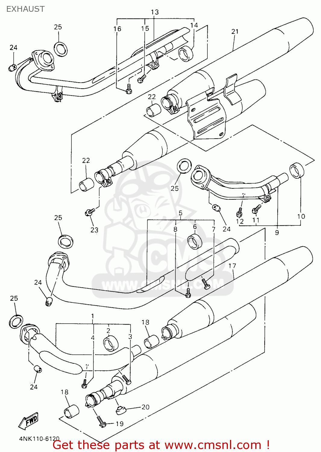 4NK1465000 Exhaust Pipe Assy 4 Yamaha buy the 4NK1465000 at CMSNL