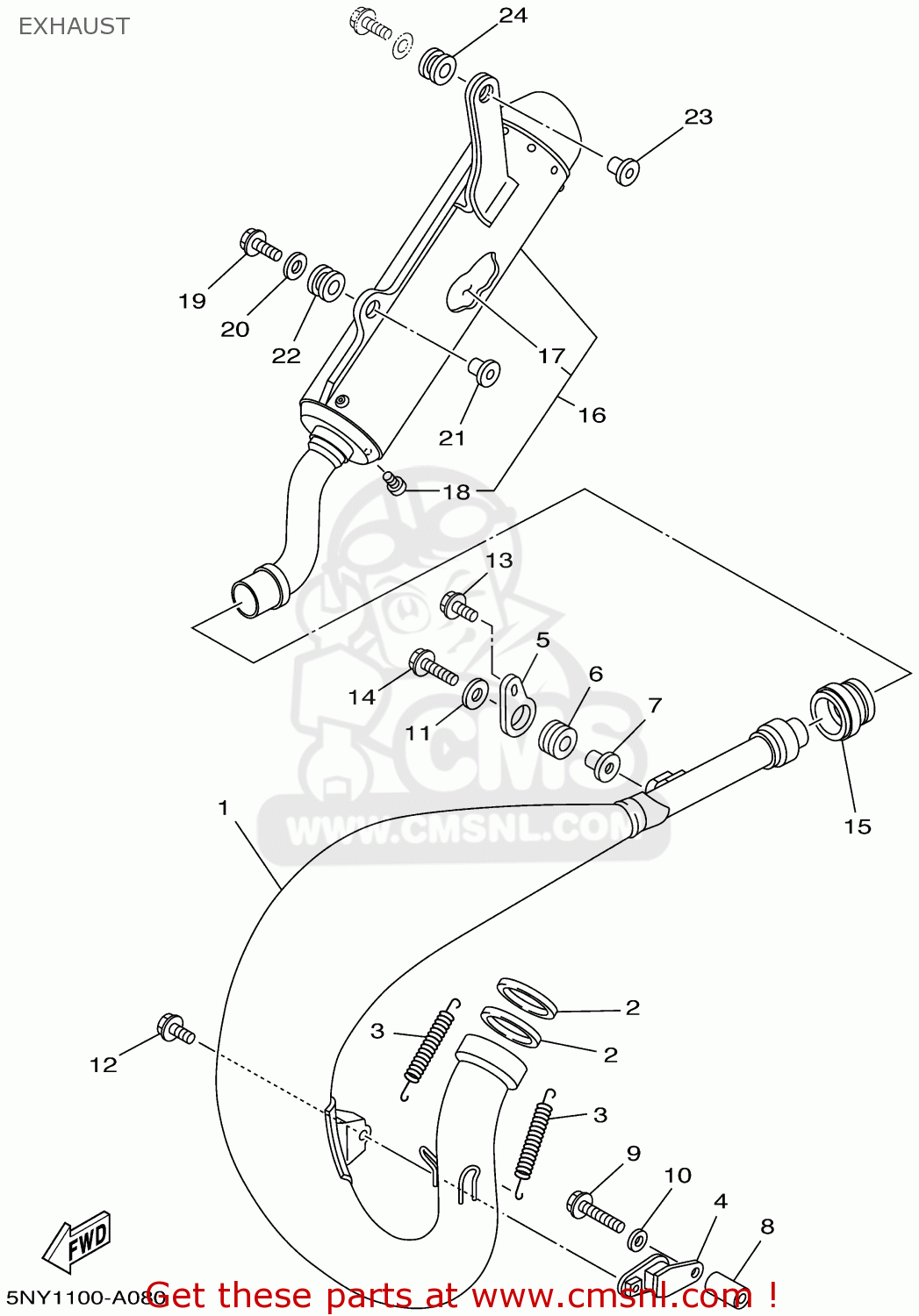 5NY1475300 Silencer, Exhaust Yamaha buy the 5NY1475300 at CMSNL