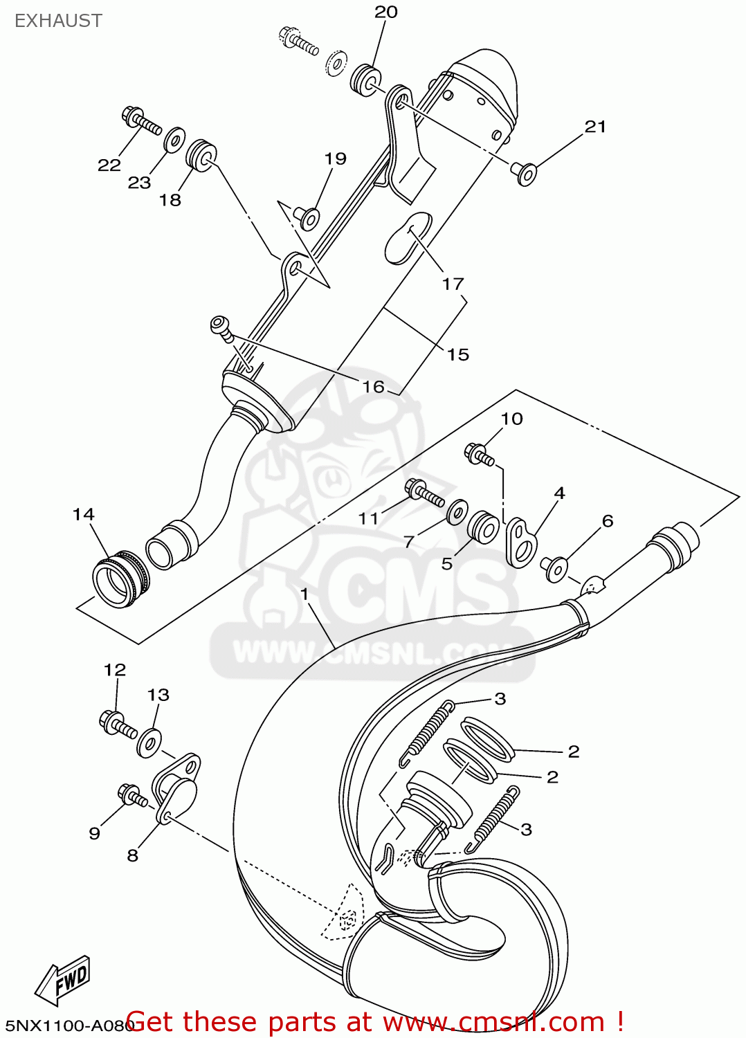 5NX1475310 Silencer, Exhaust Yamaha buy the 5NX1475310 at CMSNL