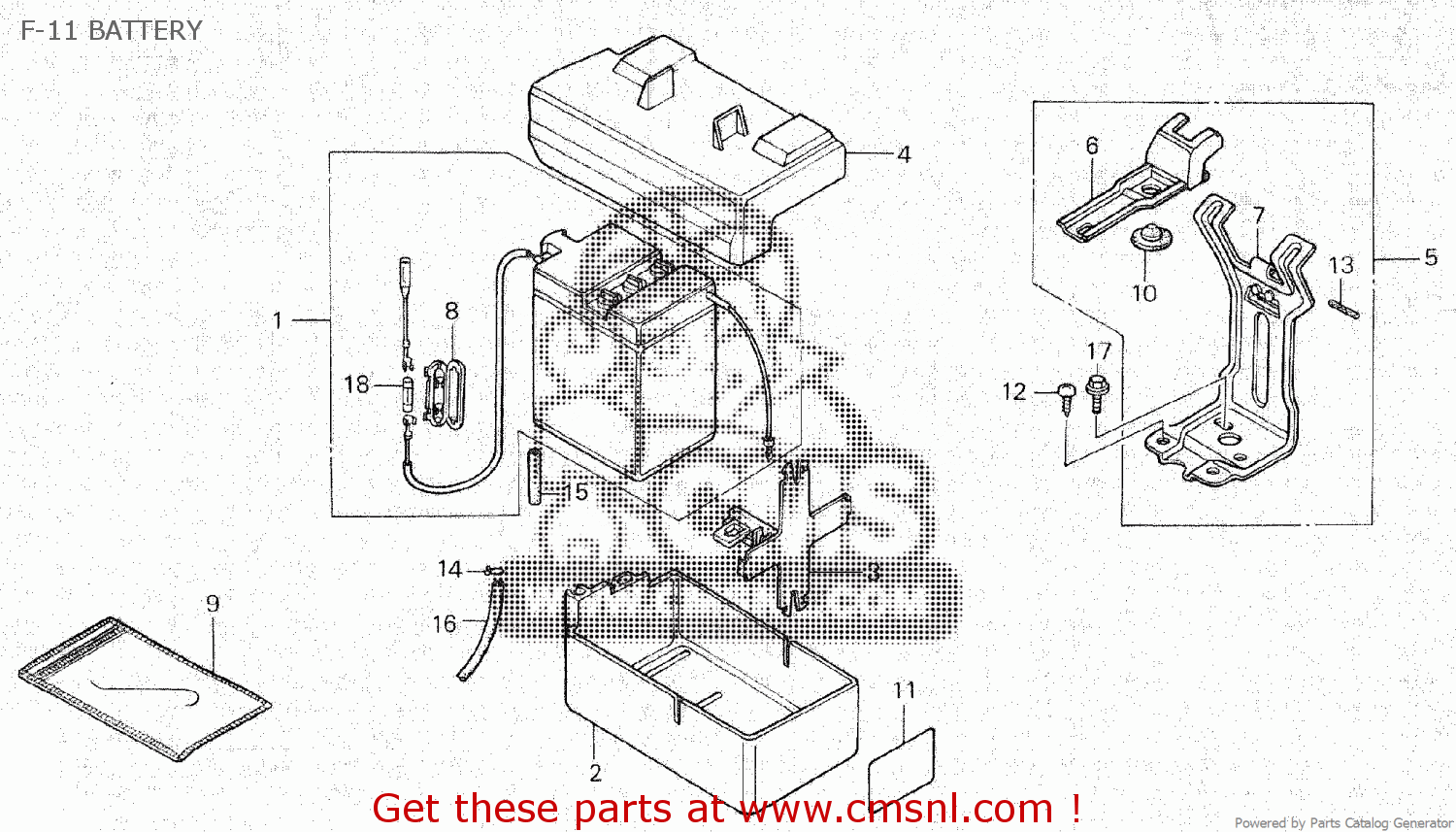 Honda RUBBER,BAT BOX 83618GF0750 Honda RUBBER,BAT BOX 83618GF0750