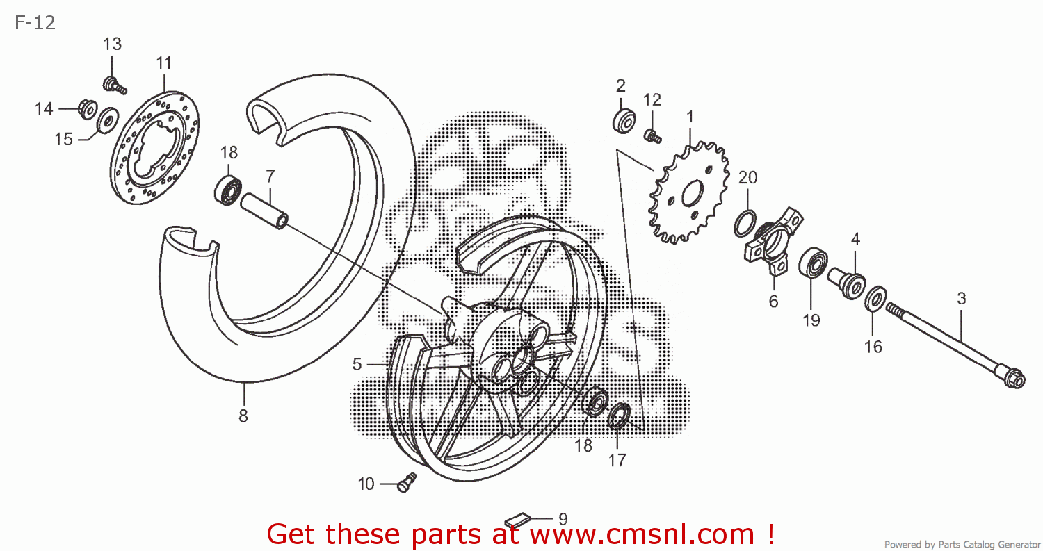 Honda WHEEL, RR. (3.50X17) 42601NX4811 Honda WHEEL, RR. (3.50X17) 42601NX4811