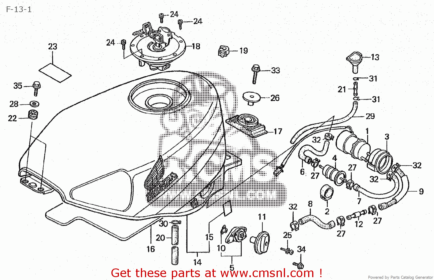 COLLAR,FUEL TANK for CBR250R 1989 (K) JAPAN MC19105 order at CMSNL