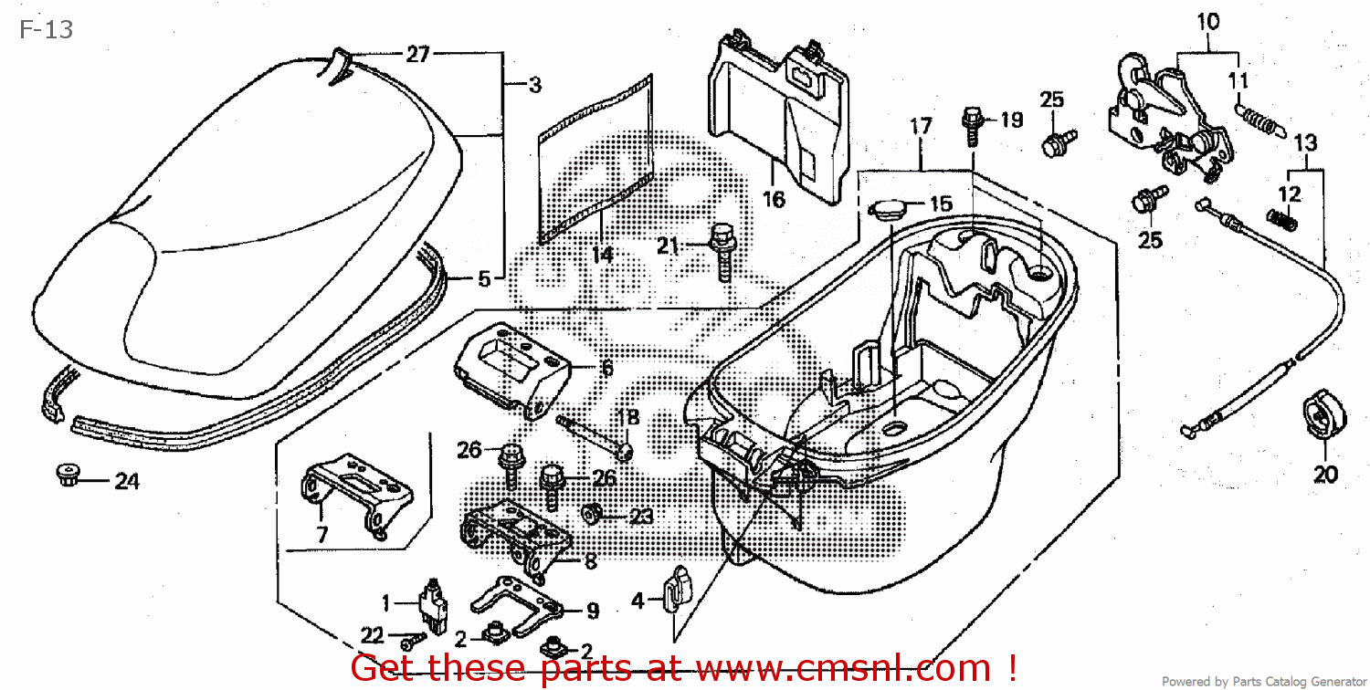 SEAT CATCH COMP for SKX50S 2005 (5) SMART DIO Z4 (JAPAN) AF63110 (JDM