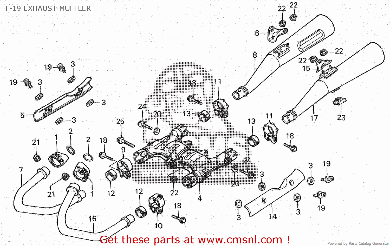 MUFFLER COMP.,L. for CX500E 1982 (C) order at CMSNL