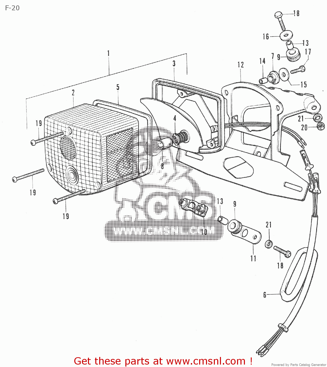 BRACKET,NO.PLATE for XL350K2 U.S.A - order at CMSNL