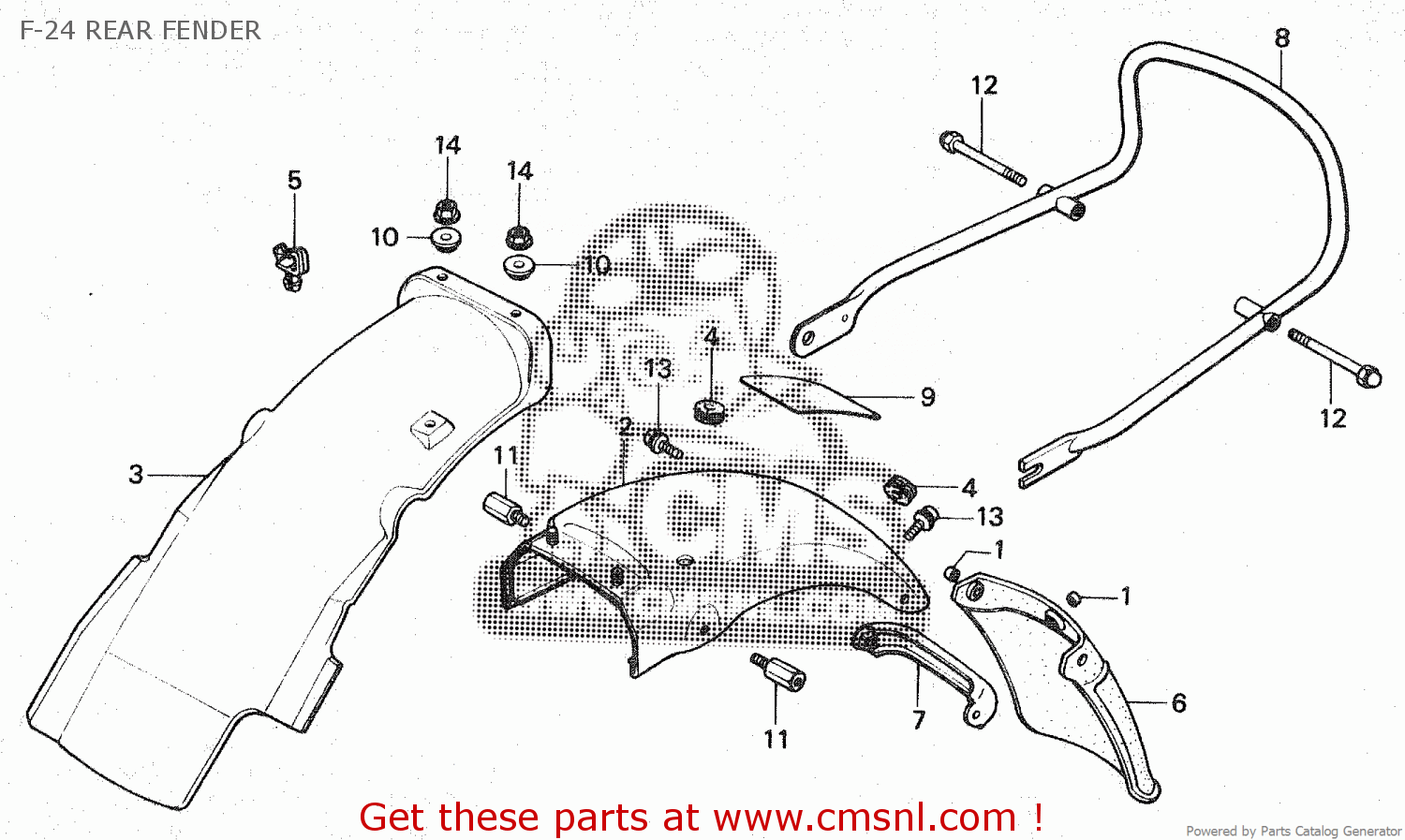 Honda FENDER B,RR. 80101460000 Honda FENDER B,RR. 80101460000