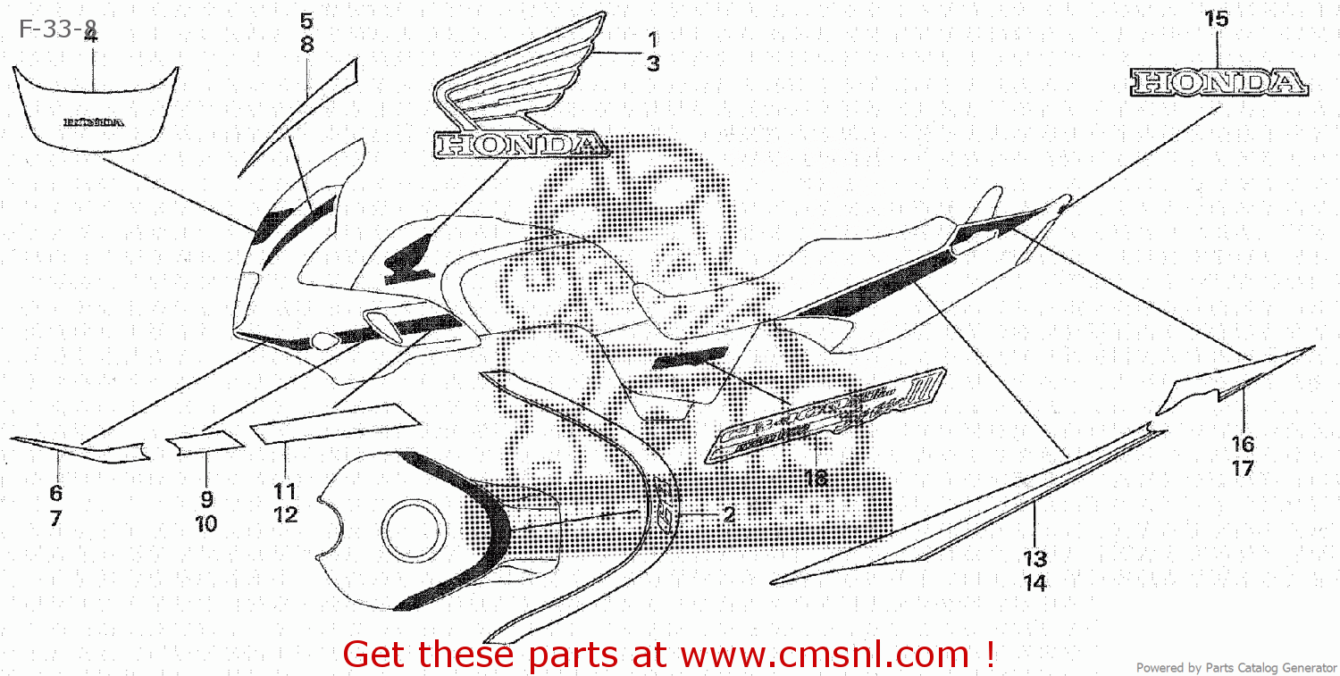 Honda STRIPE,R S*TYPE1* (JDM) 64233MCE790ZB Honda STRIPE,R S*TYPE1* (JDM) 64233MCE790ZB