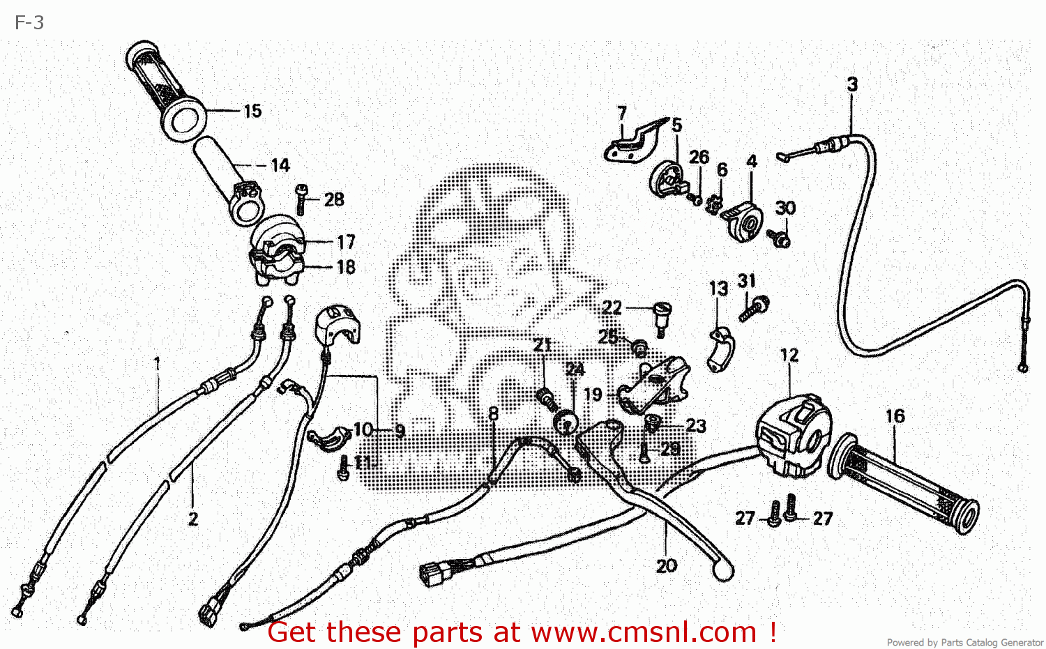 17950KV3830: Cable Comp.,choke Honda - buy the 17950-KV3-830 at CMSNL