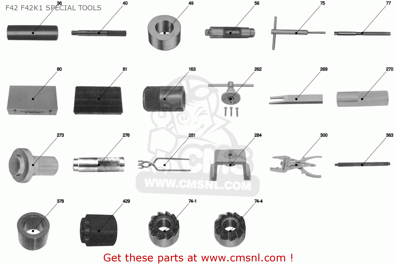 SPECIAL TOOL SET for F42 F42K1 SPECIAL TOOLS order at CMSNL