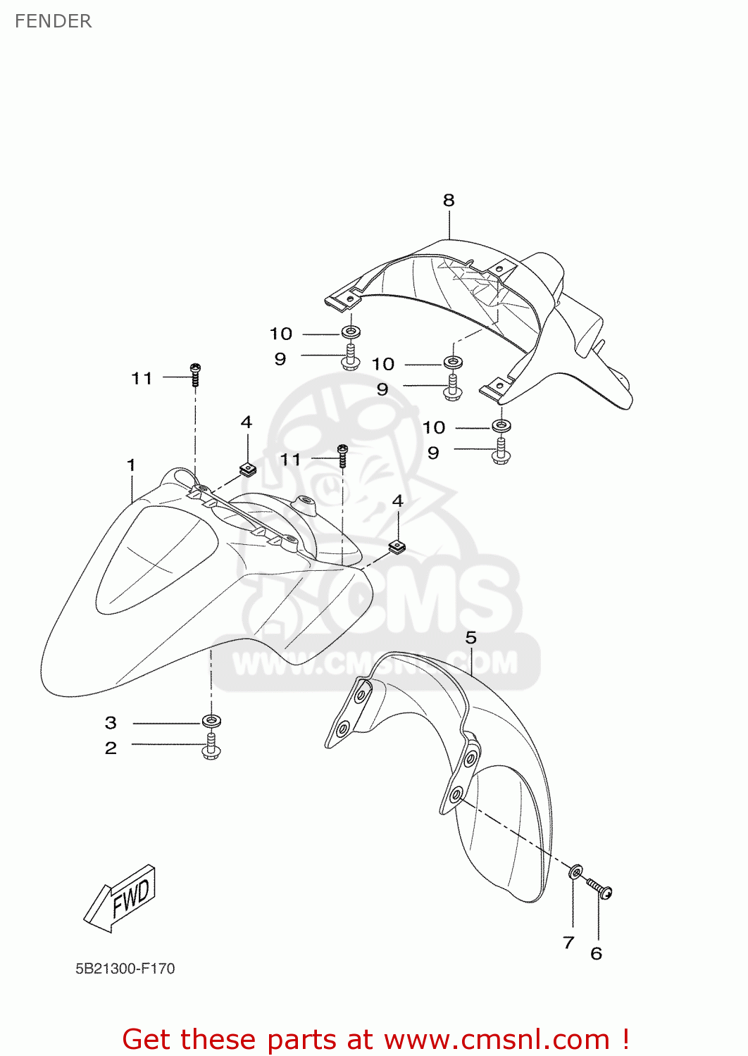 5B2F155600: Fender Front 2 Yamaha - buy the 5B2-F1556-00-00 at CMSNL