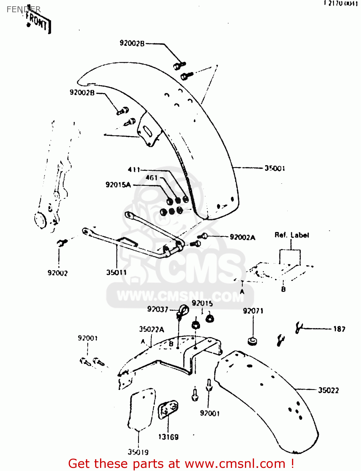 350015014: Fender-assy-front Kawasaki - Buy The 35001-5014 At Cmsnl