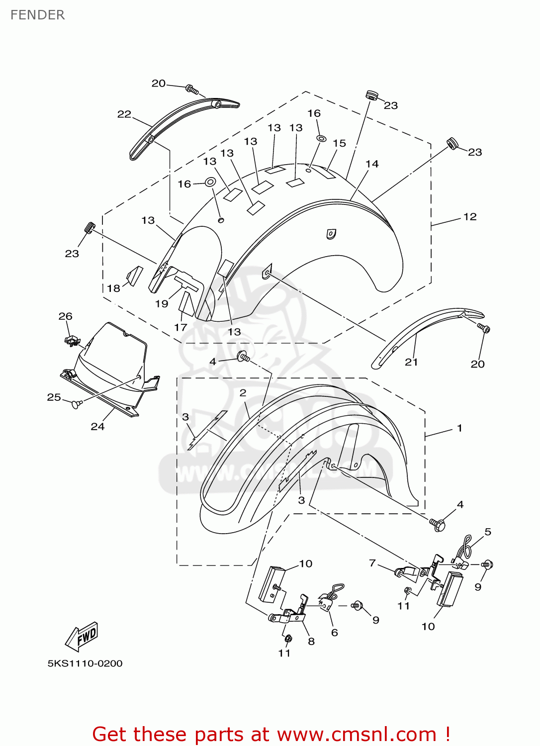 5KSY2161502X: Rear Fender Comp. Ur Vmb/vdbc4 - Color Info (vmb:vmax ...