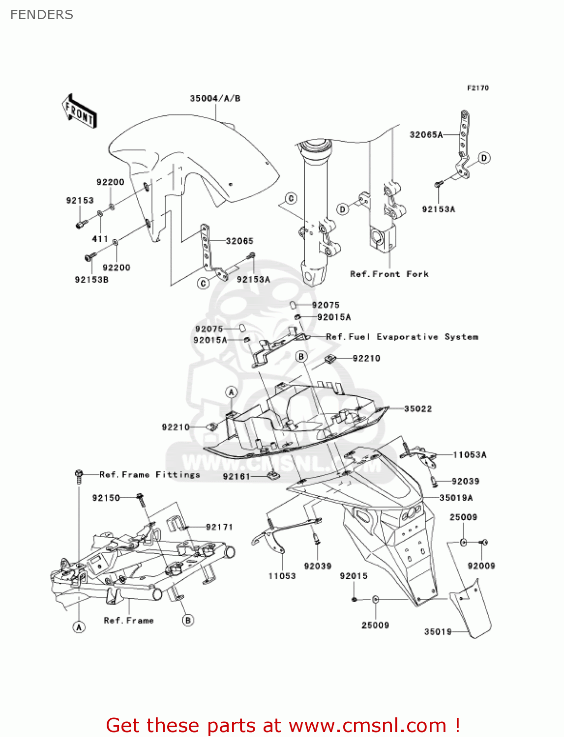 350220026: Fender-comp-rear Kawasaki - buy the 35022-0026 at CMSNL