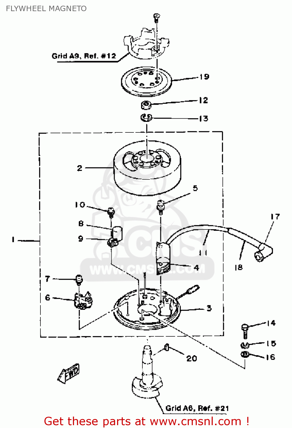 6A18130920: Base,magneto Yamaha - buy the 6A1-81309-20 at CMSNL