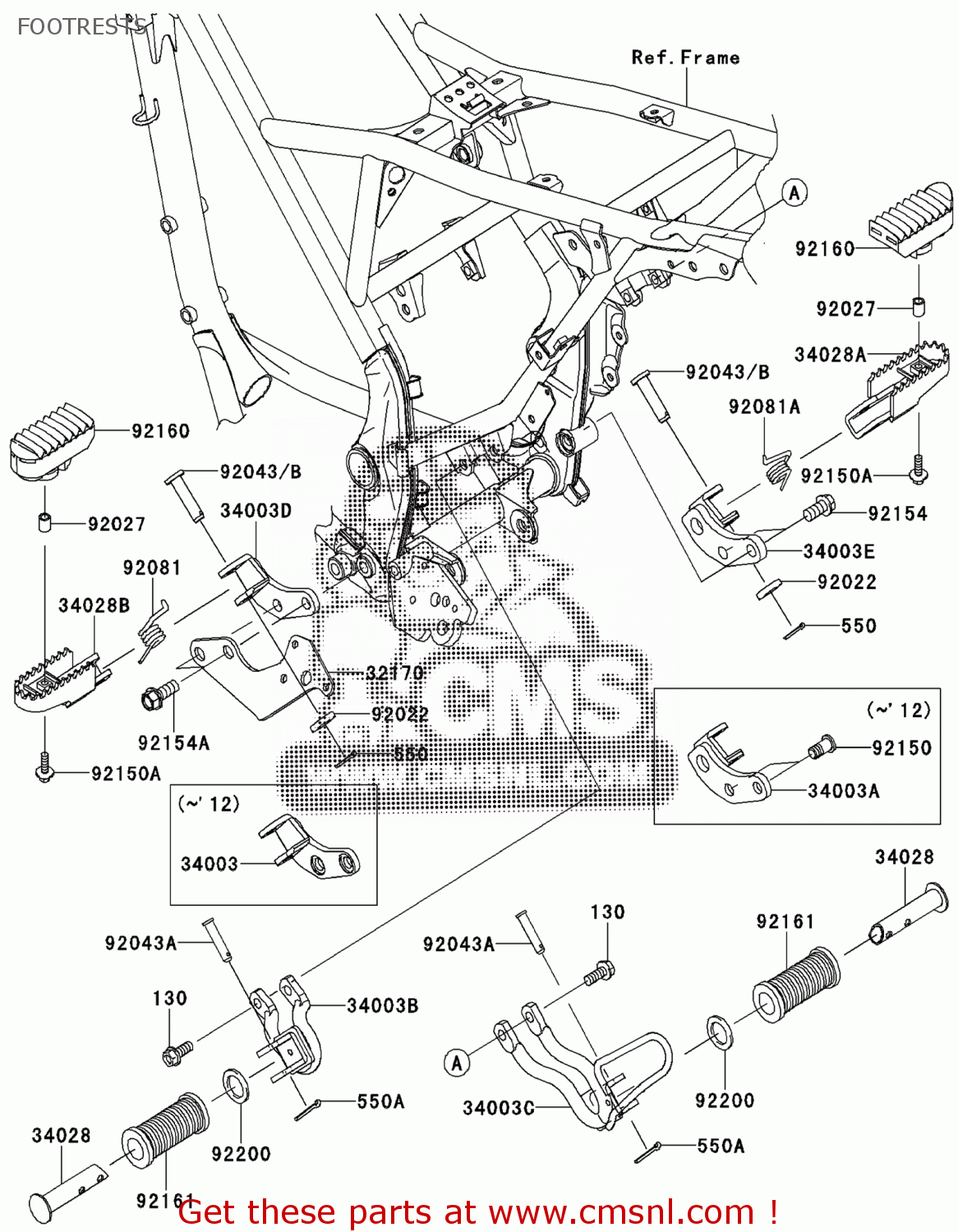 340030095458: Holder-step,fr,rh,p.s Kawasaki - buy the 34003-0095-458 ...