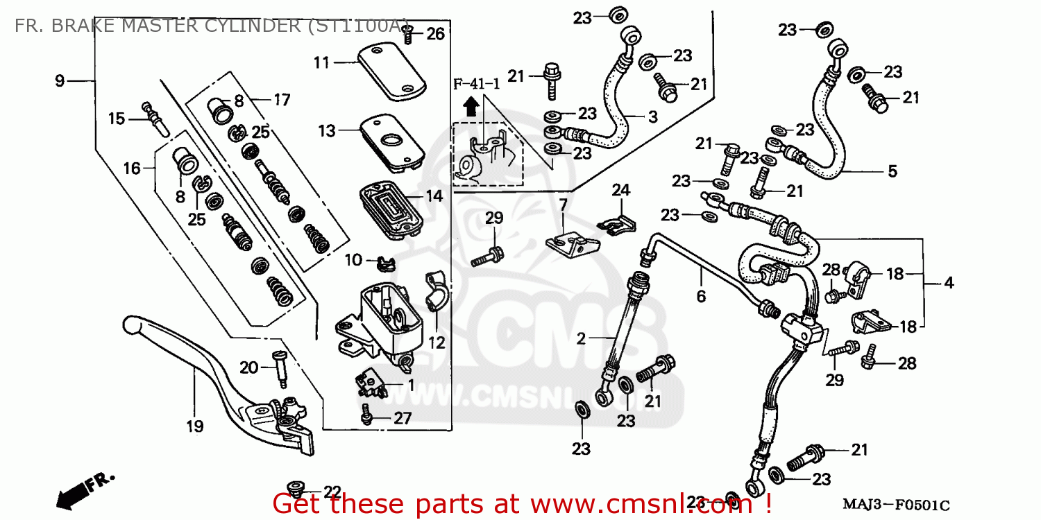 45125MAJG41: Hose A,fr Brake M Honda - buy the 45125-MAJ-G41 at CMSNL