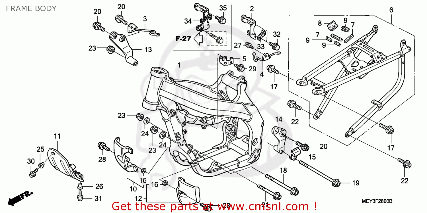 Honda FRAME BODY COMP 50100MEY670 Honda FRAME BODY COMP 50100MEY670