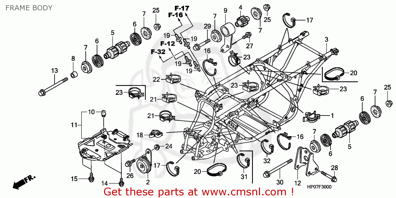 50100HP0H10: Frame Body Comp Honda - buy the 50100-HP0-H10 at CMSNL