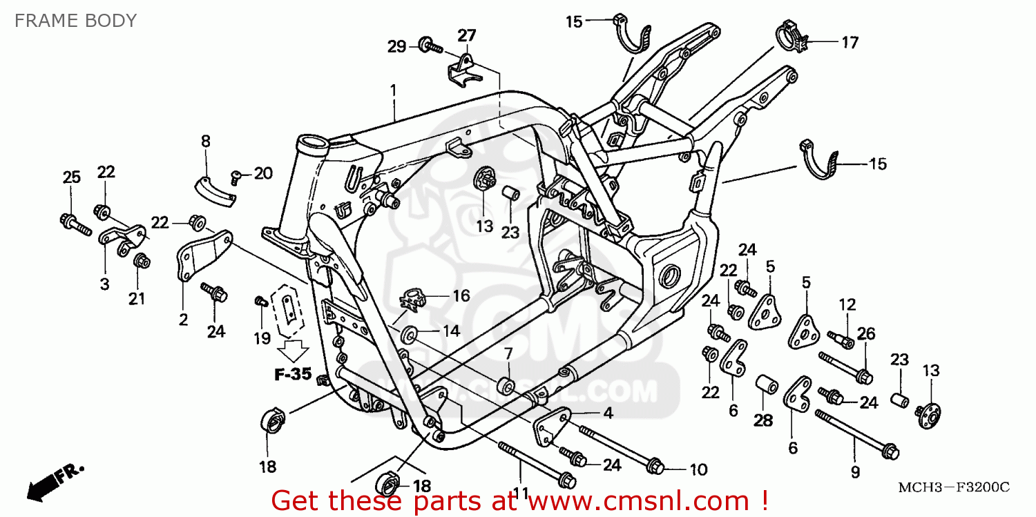 FRAME BODY COMP for VTX1800C 2002 (2) ENGLAND order at CMSNL