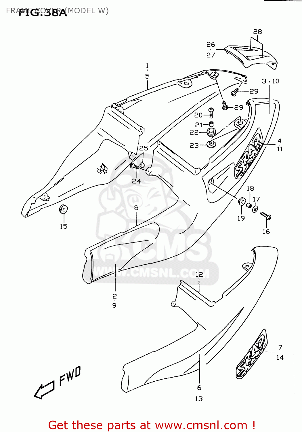 6814534E3024K: Tape,frame Cover No.1,l Suzuki - buy the 68145-34E30-24K ...