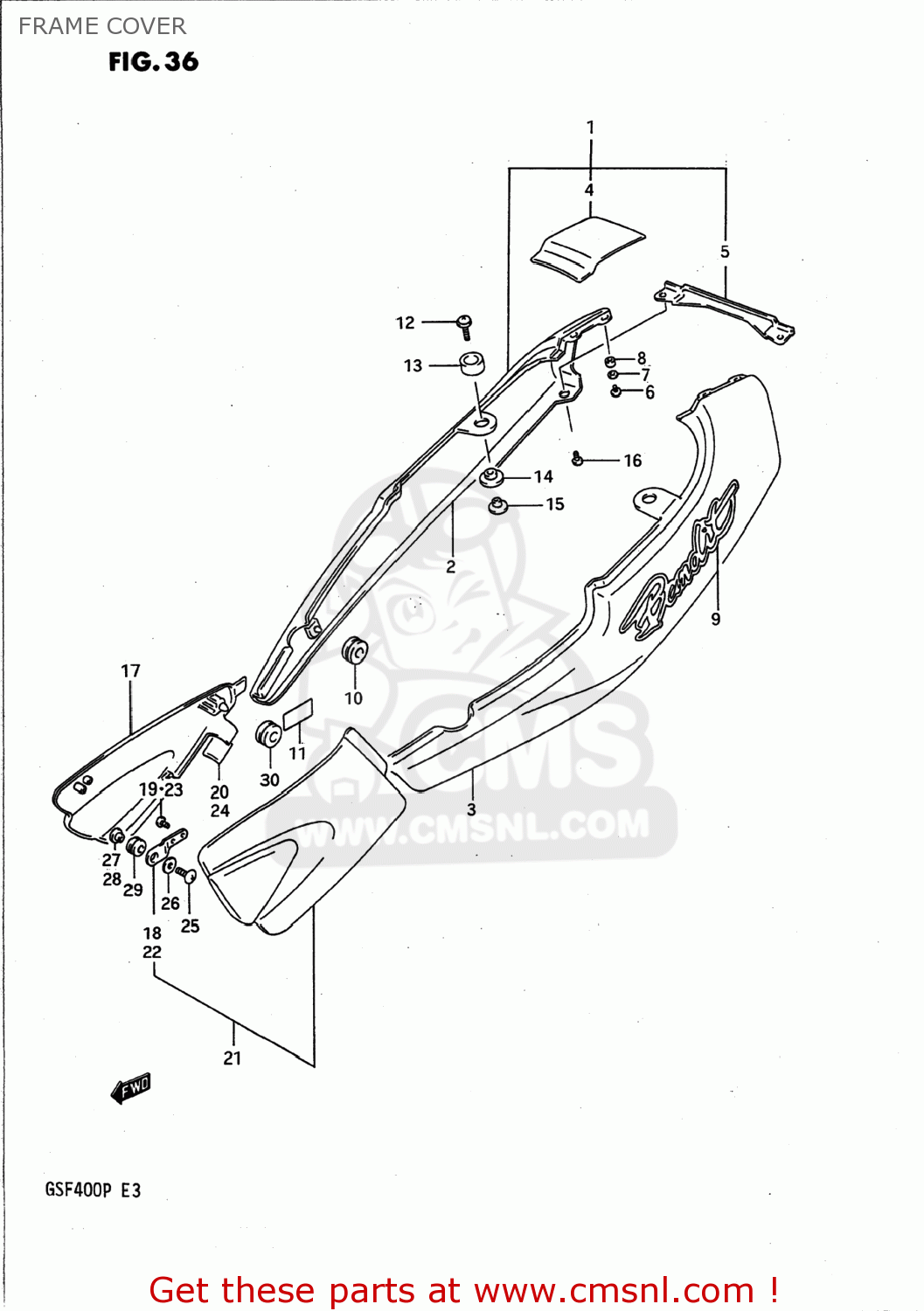 6813111D00G24: Emblem,frame Cover Suzuki - buy the 68131-11D00-G24 at CMSNL