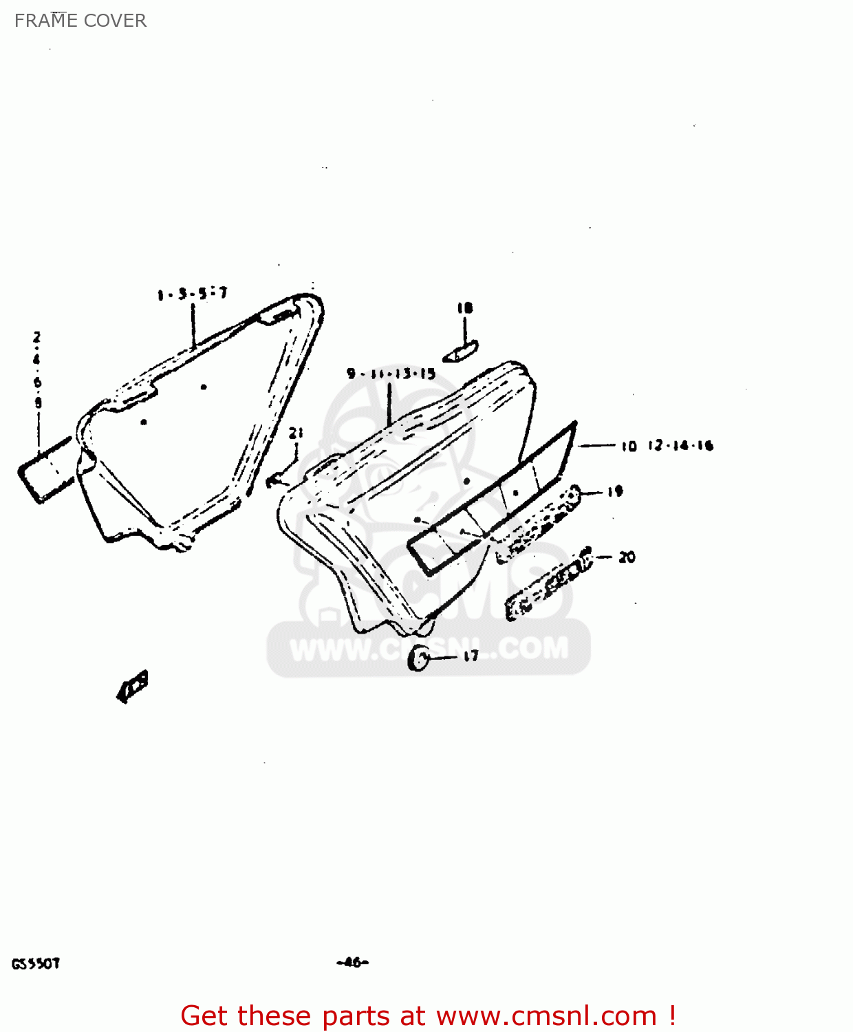 4721147001019: Cover,frame,left Suzuki - buy the 47211-47001-019 at CMSNL