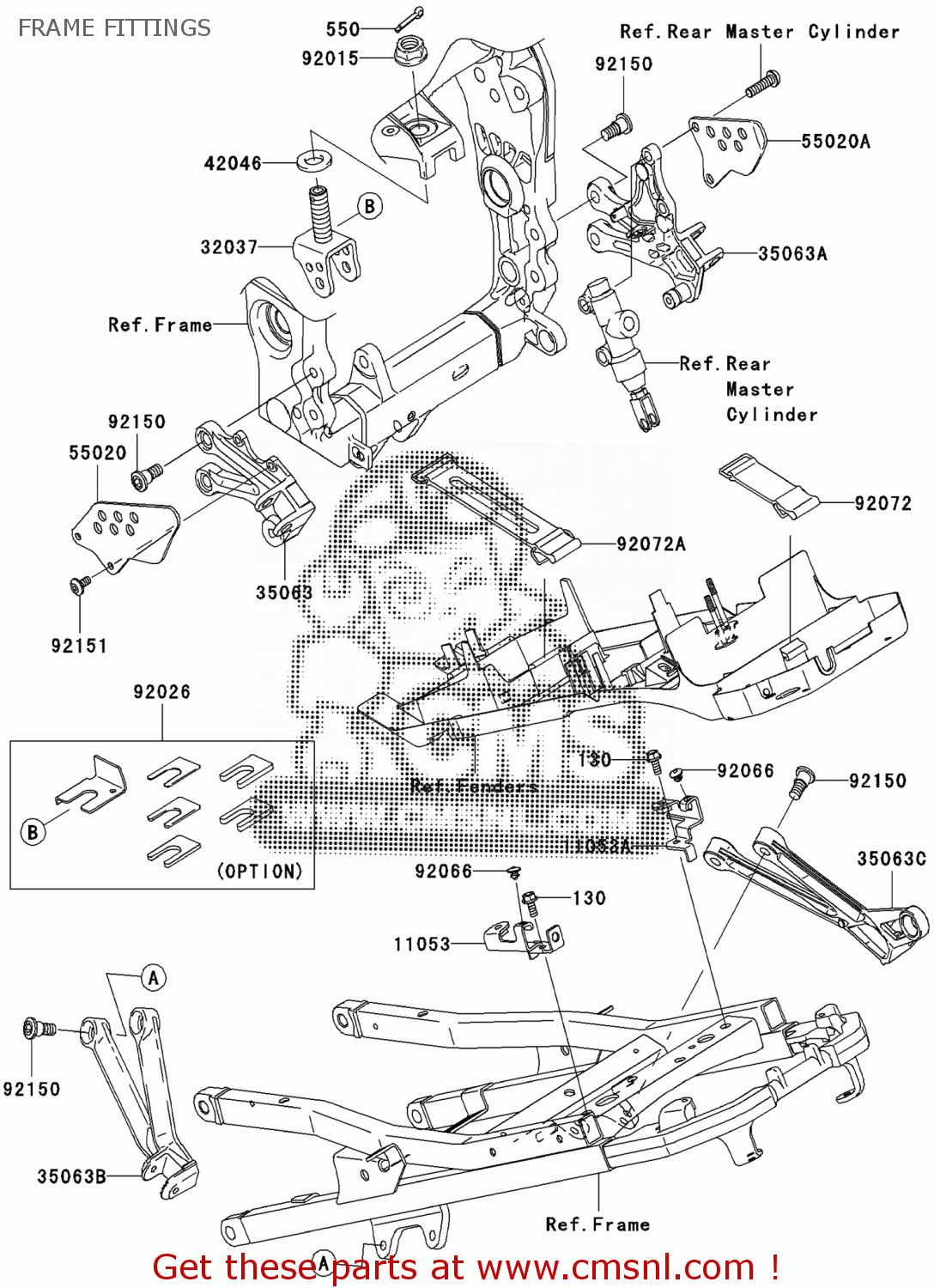 Kawasaki GUARD,FRONT STEP STAY 550200107 Kawasaki GUARD,FRONT STEP STAY 550200107
