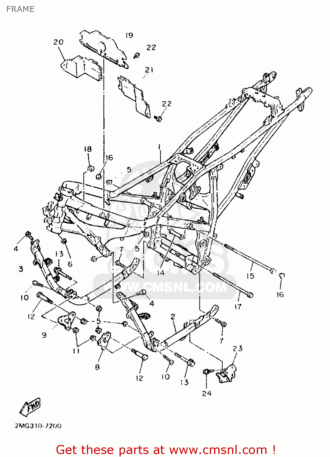 2KT2114000MA: Down Tube Comp. Yamaha - buy the 2KT-21140-00-MA at CMSNL