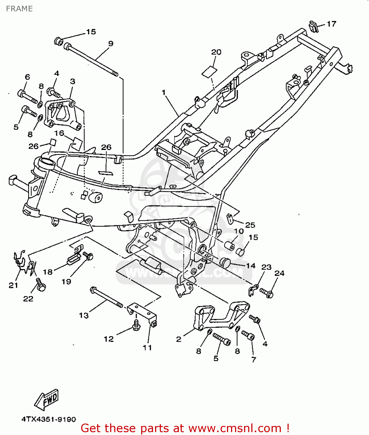 4TX211104035: Frame Comp. Yamaha - buy the 4TX-21110-40-35 at CMSNL